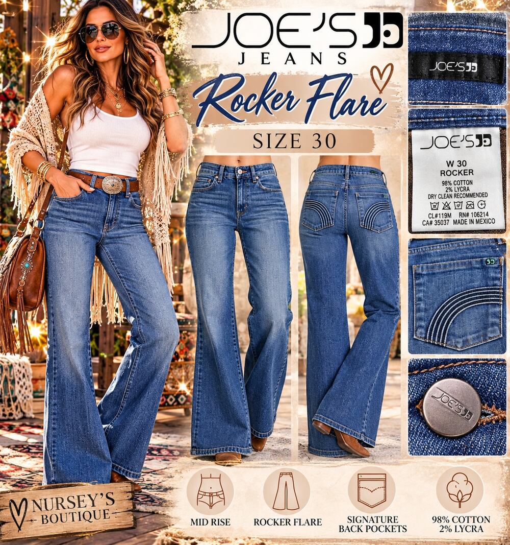 Joe's Jeans Rocker Flare Women's 30 Blue Wash Stretch Denim Y2K